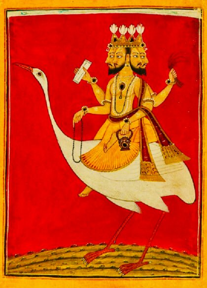 Brahma on Hamsa Statue